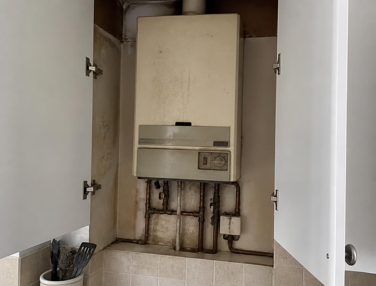 Old, tired boiler before replacement